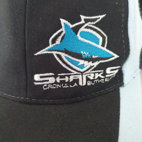 NRL Cronulla Sutherland Sharks Training Cap Hat ISC NEW Jersey Football Black - Picture 3 of 7